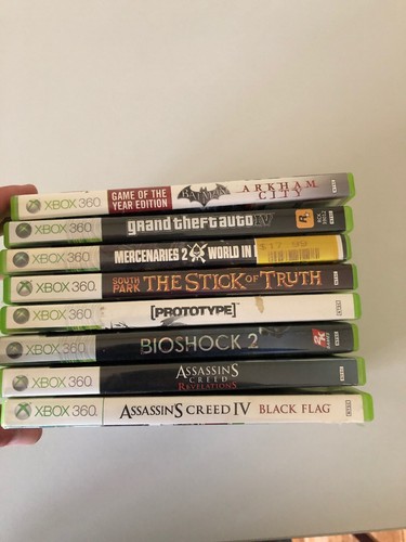 Lot of 8 Xbox 360 Game Bioshock Assassin's Creed Batman South Park GTA Prototype
