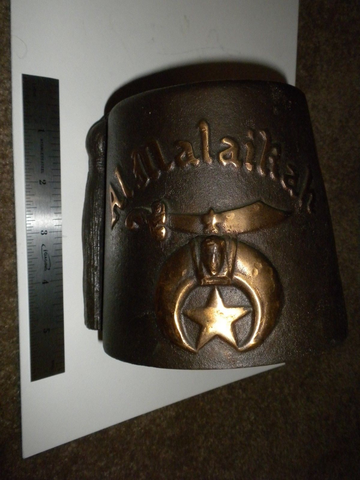 Masonic, Shrine, Shriner Al Malaikah Brass Bell, 1960 