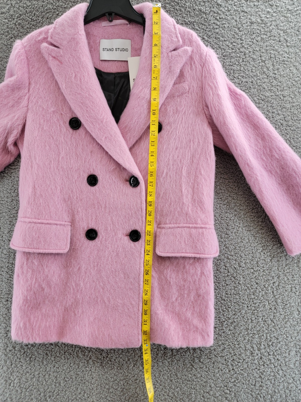 STAND STUDIO Esme Wool Blend Jacket Women's 32 Pink Double Breasted Long Sleeve - Picture 7 of 14
