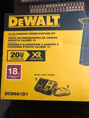 Dewalt DCN681D1 20V XR Cordless 18GA Narrow Crown Stapler Kit ~NIB~