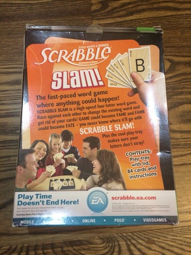 Scrabble Slam! Card Game New in Opened/Damaged Box.  Cards sealed.  Free Ship!