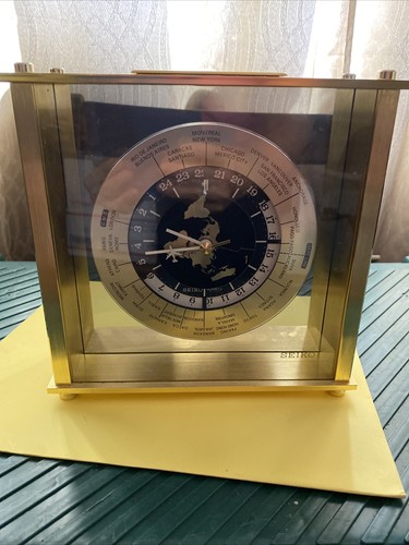 SEIKO Bespoke Quartz WORLD CLOCK  International Date Line Flying Airplane 8.5ʺ