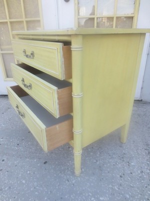 Faux Bamboo Bachelor Chest 3 Drawers Henry Link Regency Dresser LG Nightstand