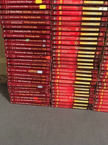 Lot of 165 Harlequin Silhouette Desire Romance Novels PB Red Cover $.50 per Book