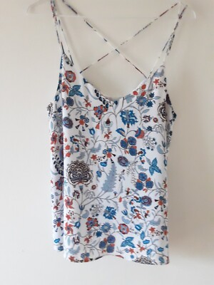 H & M ~ Womens Size 6 Camisole Top Thin Strap Sheer Over Lining