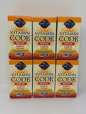 6 ~ Garden of Life Vitamin Code Raw D3 5000iu ~360 Capsules Total~ 09/24 - 11/24