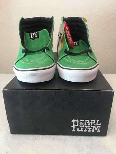 Pre-owned Vans Van's Sk8-hi (pearl Jam) Sneakers, Size 9.5 Collectors Item-rare Shoe In Green