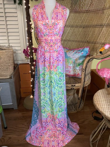 Pre-owned Lilly Pulitzer Pearce Maxi Dress Sunshine ☀️ Vibes Size M,l,xl In Yellow