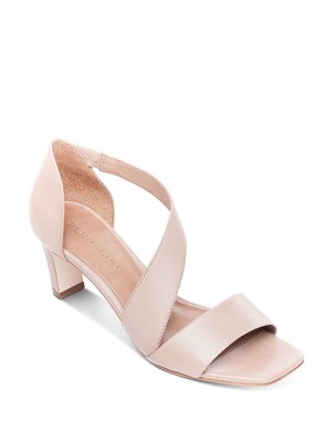 

BERNARDO Женские кожаные босоножки без шнуровки на блочном каблуке с квадратным носком Camille бежевого цвета, 8 м, Бежевый, CAMILLE