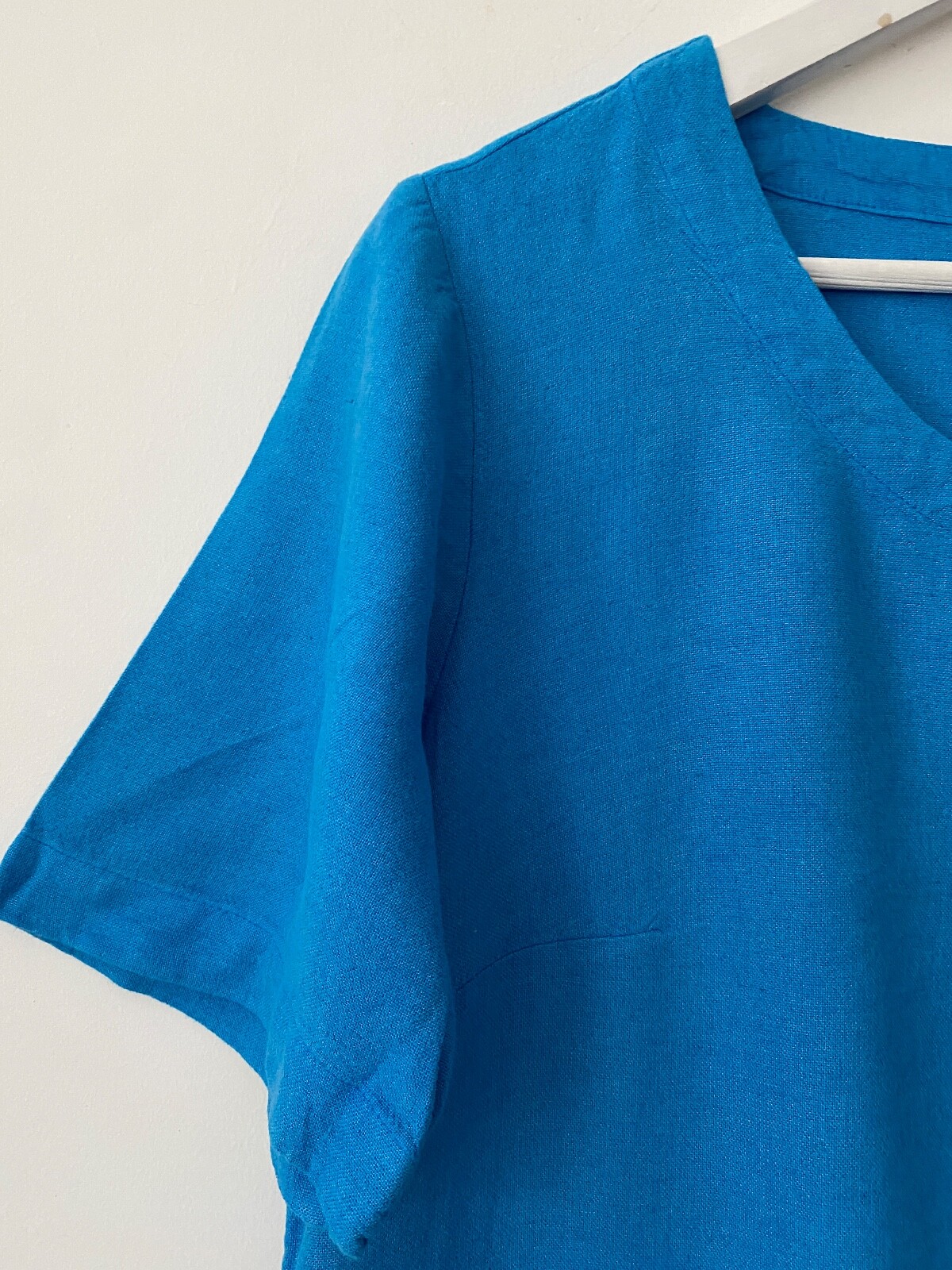 naturals d&co. Linen Blend Tee Dress With Pockets S, M Blue, Beige, Khaki & Turq - Picture 11 of 12