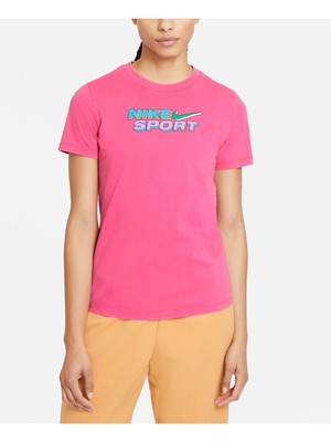 

Женская розовая футболка с круглым вырезом и короткими рукавами NIKE, Розовый