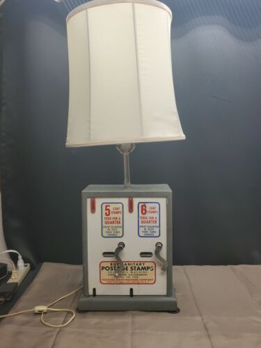 VINTAGE POSTAGE STAMP MACHINE LAMP