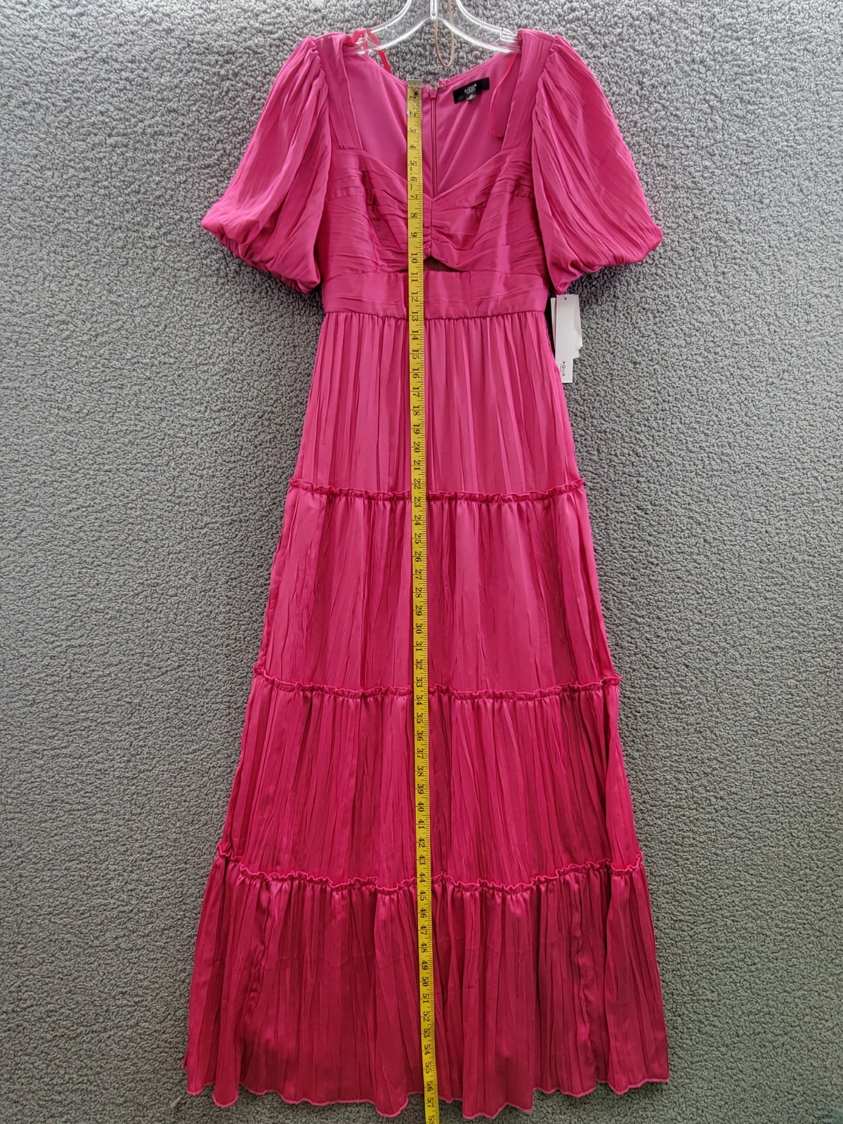 AQUA Formal Pleated Cutout A-Line Dress Women's 0 Pink Back Zipper Closure - Picture 8 of 19