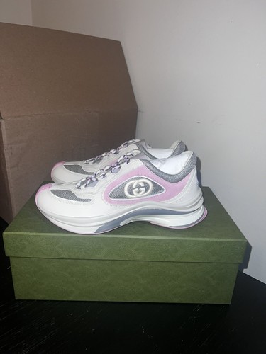 Pre-owned Gucci Run Gg Logo Sneaker In White