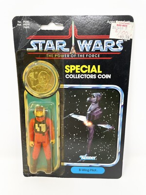 Star Wars POTF B Wing Pilot Action Figure Coin 1984 Vintage Kenner New MOC