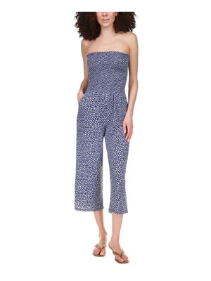 Женский темно-синий укороченный комбинезон MICHAEL MICHAEL KORS без подкладки с широкими штанинами S