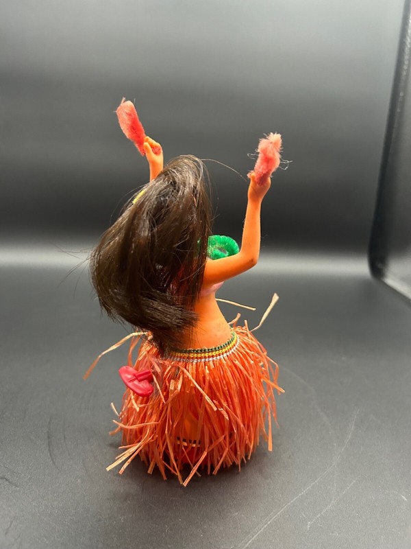 Vintage Plastic & Tin Hawaiian Hula Girl Dancer Doll Figure