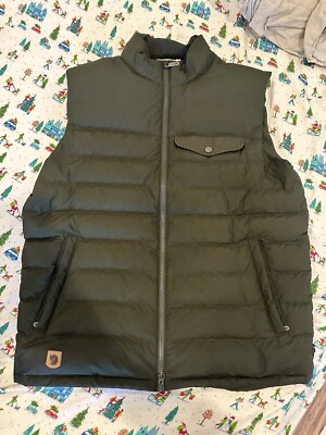 Fjallraven Greenland Down Liner Vest Mens Size XL Puffer Full Zip Forest Green