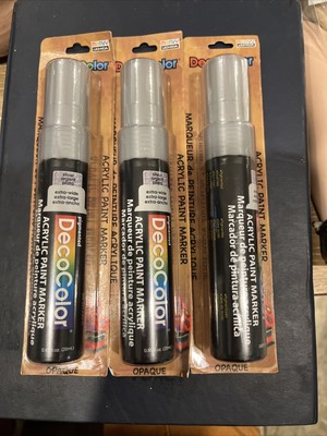 3 - Silver DecoColor Jumbo Acrylic Paint Markers Extra Wide