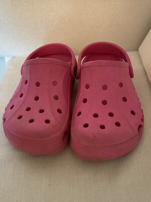 Crocs Ionic Comfort Clog Girls Sz 2 Summer Slip On Play Water Solid Pink kids