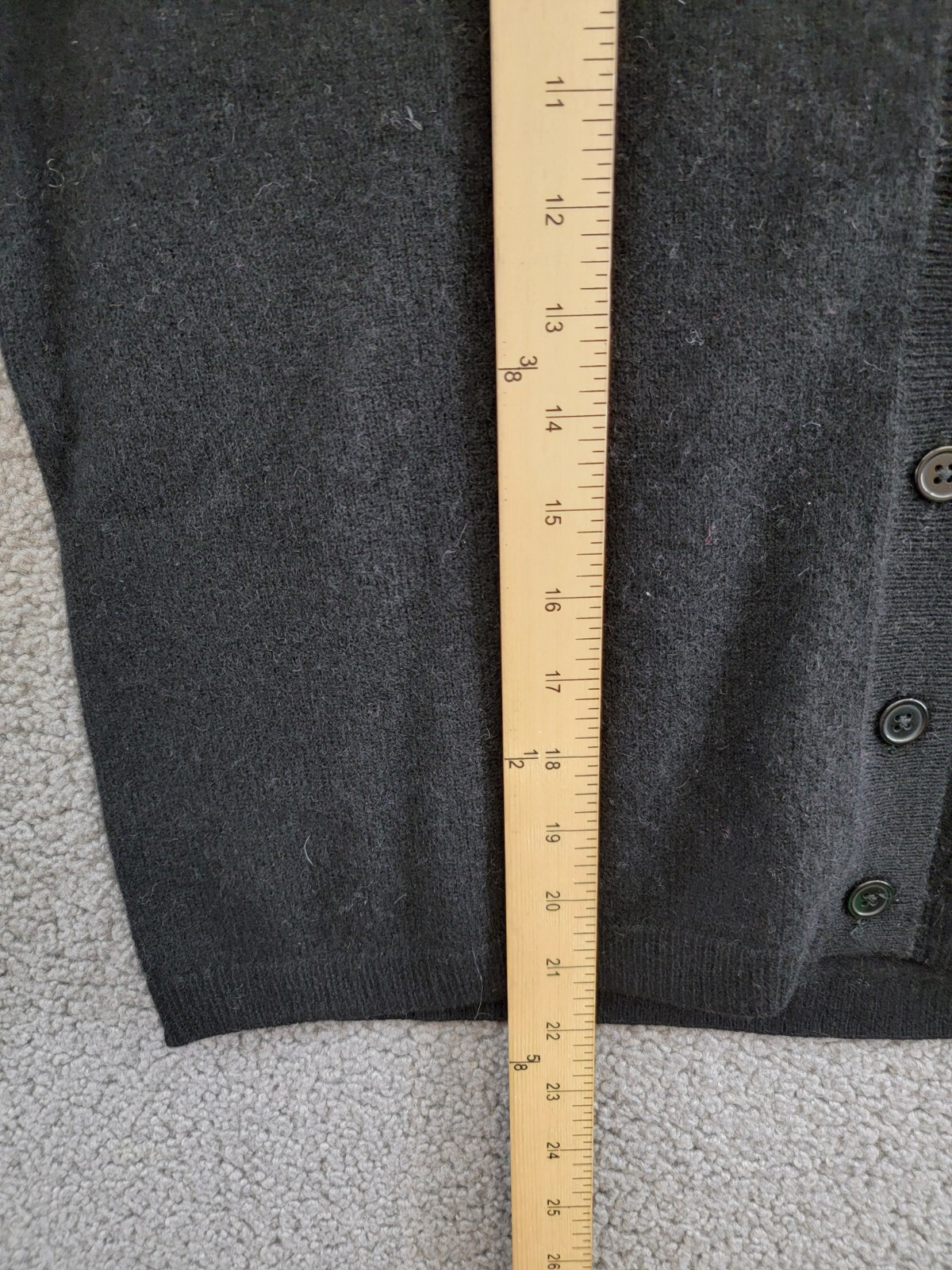C by Bloomingdale's Cashmere V-Neck Cardigan Women's XS Black Button Closure L/S - Picture 7 of 16