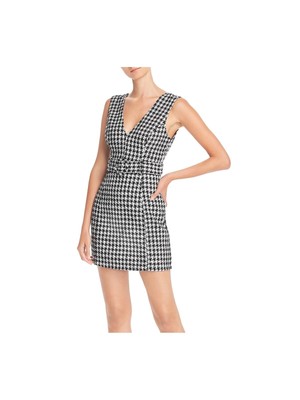 

AQUA Женское черное мини-платье в сетку без рукавов Micro Mini Fit + Flare Размер, Черный