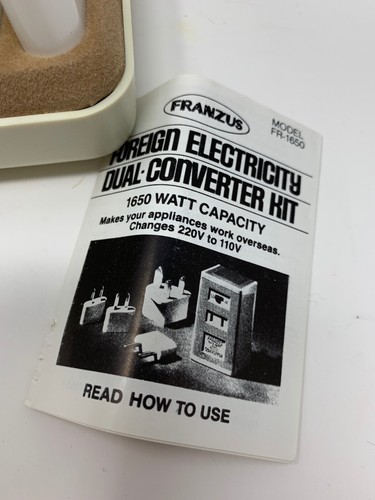 Vintage Travel FRANZUS Foreign Electricity 1600 watt Converter Kit 220v to 110v