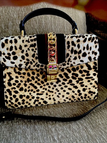 GUCCI SYLVIE Tote 431665 HANDBAG PONY HAIR ANIMAL PRINT GUCCI SYLVIE Tote 431665 HANDBAG PONY HAIR ANIMAL PRINT
