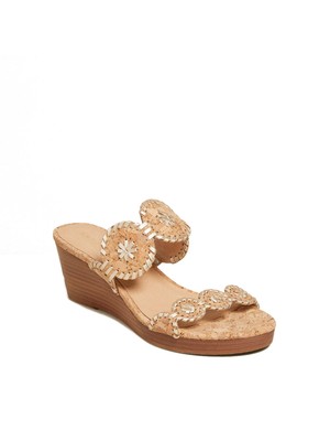 

Женские босоножки JACK ROGERS Gold Cork Lauren с круглым носком на танкетке без шнуровки на каблуке 8 м, Золотой, 1219WW0007