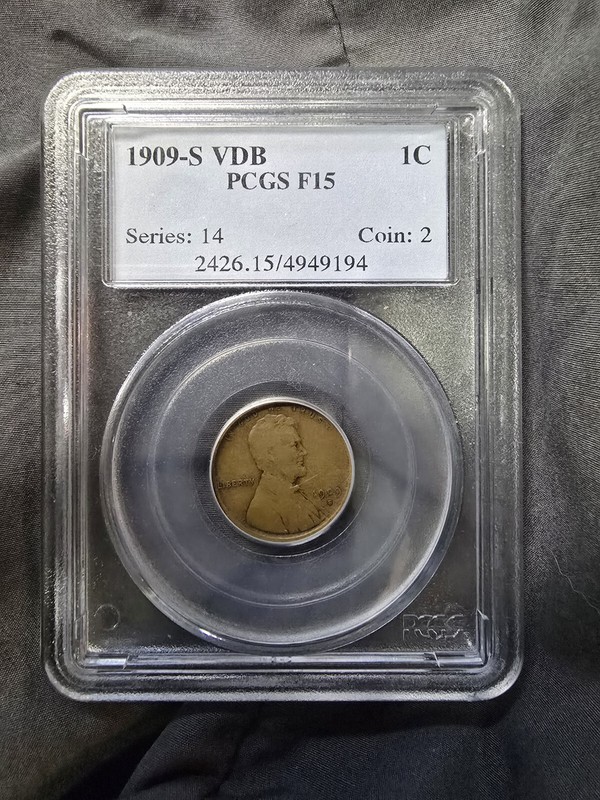 1909 S VDB Lincoln Wheat Cent PCGS F 15 Penny