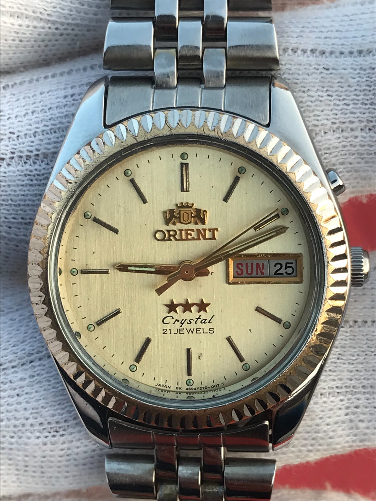 レア ORIENT オリエント 21JEWELS G429-30551 CA Vintage orient automatic 21 jewels day/date mens wrist watch