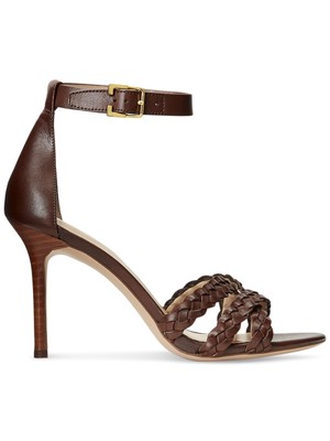 

LAUREN RALPH LAUREN Женские коричневые серые босоножки на каблуке-шпильке с круглым носком 7,5 B, Коричневый, 802870592001