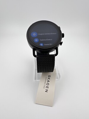 Skagen Connected Falster 3 Gen 5 Stainless Steel/Leather Smartwatch, Black  (W3)
