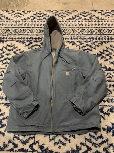 CARHARTT Sierra Jacket Womens Size 2X Sherpa Lined WJ141 Teal Sandstone Mint
