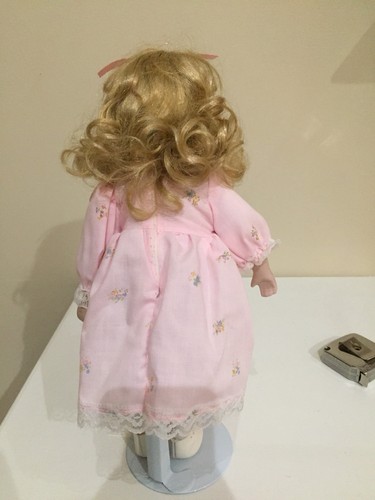 Porcelain Doll Antique 12” Pink Dress