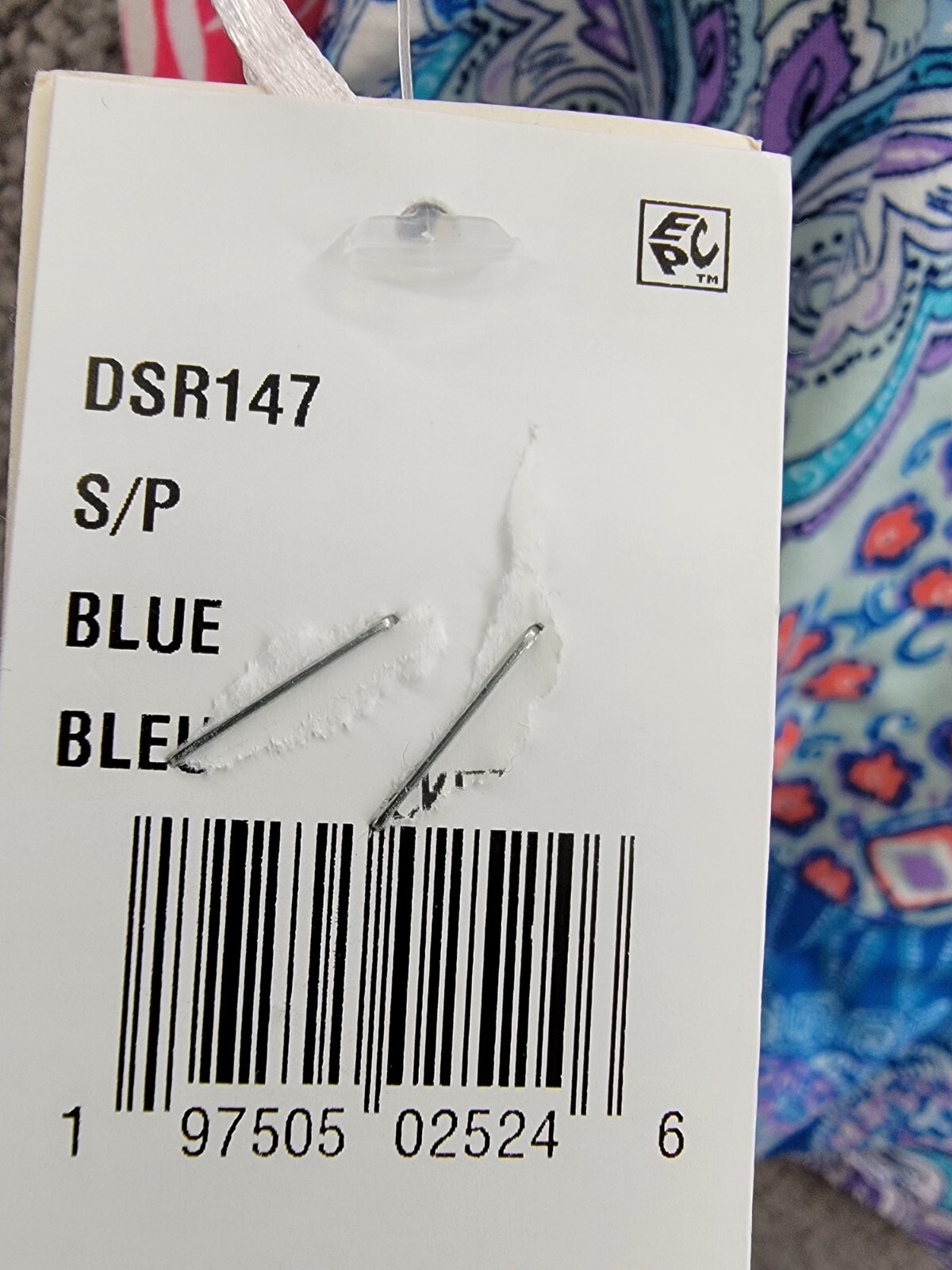 Linea Donatella Pajamas Top Women's S Blue Multi Paisley Print V-Neck Pullover - Picture 14 of 14