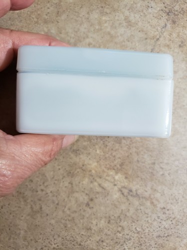 Antique Nadinola Cream White Glass Container Original Lid