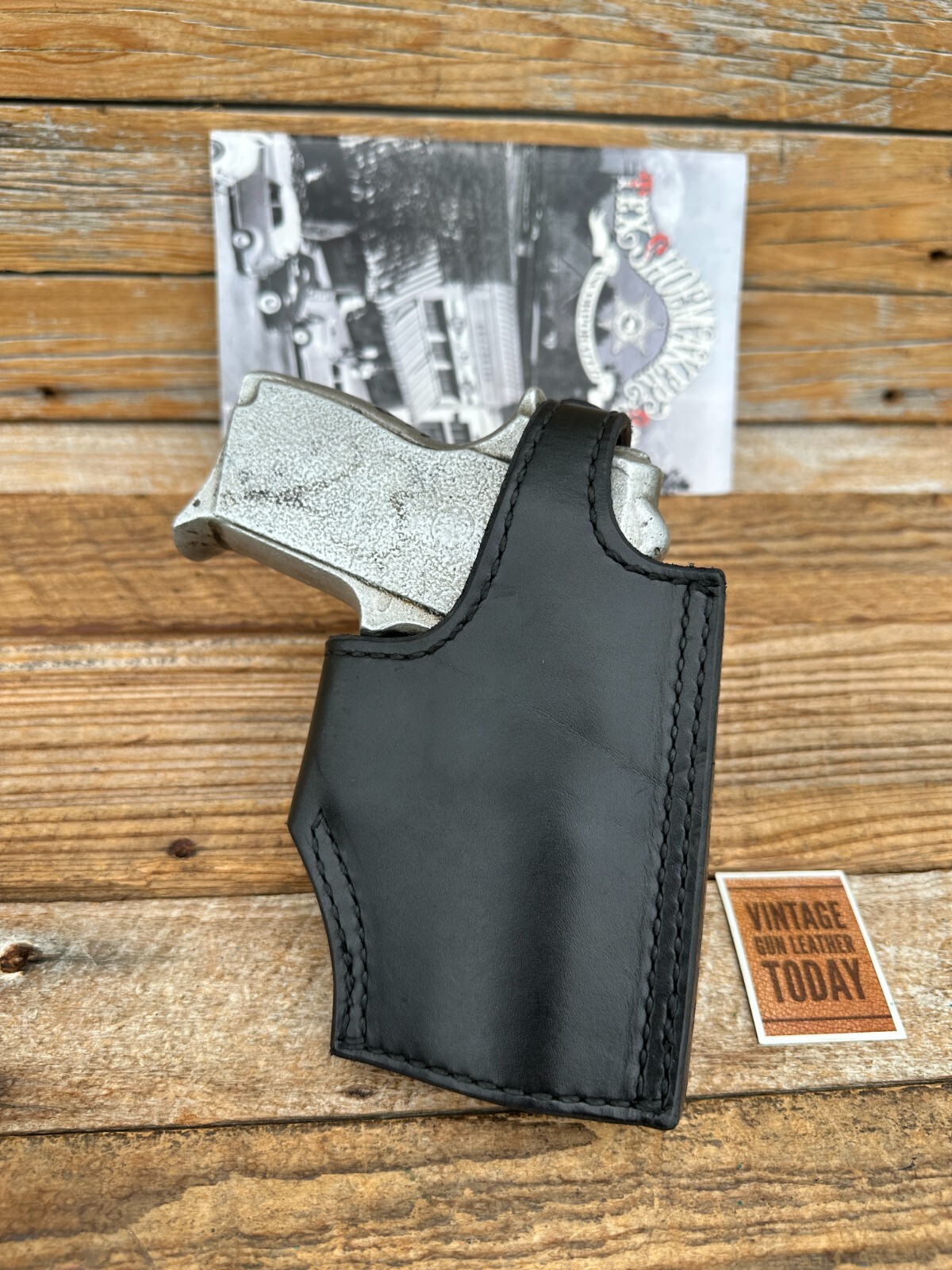 TEX SHOEMAKER ショットシェルポウチ Vintage Tex Shoemaker Plain Black Leather Lined Holster For