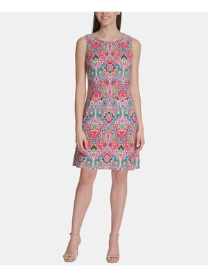 

TOMMY HILFIGER Женское коралловое платье без рукавов длиной выше колена Petites, Коралл
