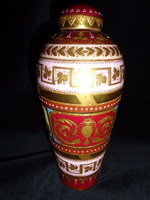 Antique Hand painted Porcelain Royal Vienna Vase signed  Wagner