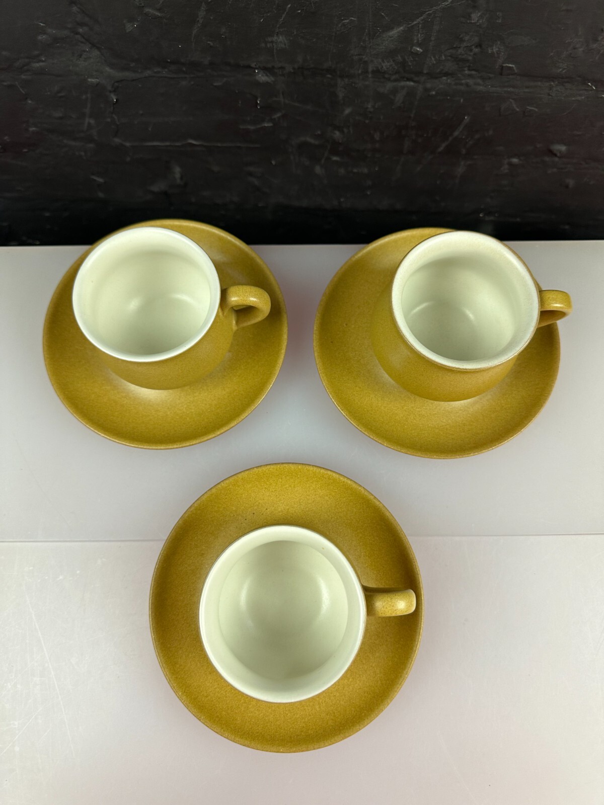 3 x Denby Ode Tea Cups and Saucers Set