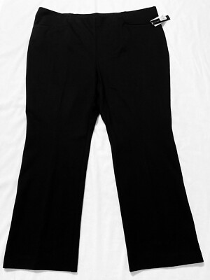 New $44 Investments The Regent St Straight Leg Pull On Knit Black Pants Size 3XR