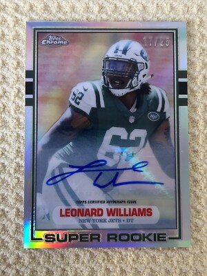 Leonard Williams 2015 Topps Chrome Mini 1989 Refractor Auto Rookie RC /25 JETS
