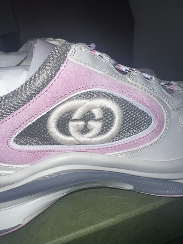 Pre-owned Gucci Run Gg Logo Sneaker In White
