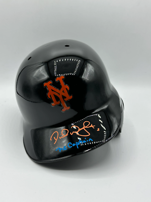 David Wright Autographed FS Black NY Mets Authentic Batting Helmet with The Capt