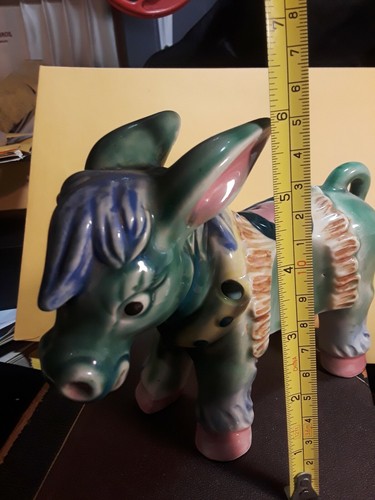 BETSON'S JAPAN HAND PAINTED FIGURINE DONKEY PENCIL HOLDER VERY RARE COLLECTABLE