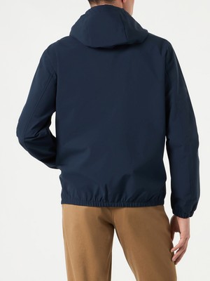 Pre-owned Mc2 Saint Barth Man Hooded Lightweight Navy Blue Windbreaker