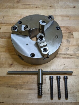 Bison 3-Jaw Self Centering Lathe Chuck 10'' Diameter Plain Back 7-812-1000