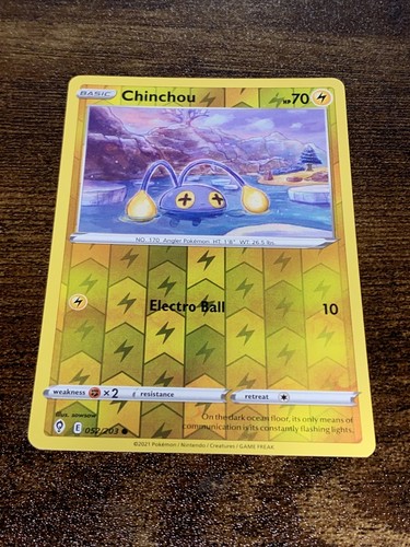 Pokemon Evolving Skies Chinchou Reverse Holo 52/203 D3163