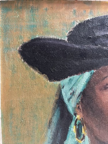 DOROTHY C NEAL AFRICAN AMERICAN PORTRAIT NICOLAI FECHIN STUDENT OIL PAINTING